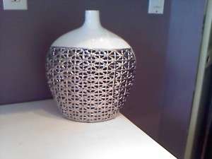 Firefly White and Silver Entwine Porcelain Vase  