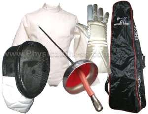 Fencing Practice Epee Mask Glove Jacket Bag 5pc Set  