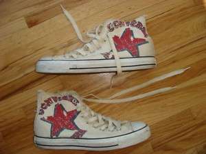 CONVERSE ALL STAR SHOES OFFWHITE RED GRAY STAR  