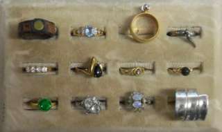 Collectible Lot of 12 Fashion Costume Jewelry Rings NR  