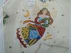 Sunset Patchwork Angel Counted cross stitch on waste canvas kit