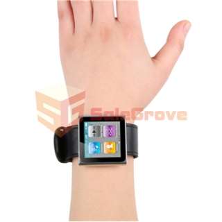 Leather Wrist Band Watch Strap+LCD for iPod Nano 6th 6G  