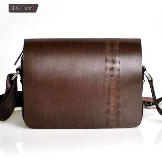 New Small Delicate Mens Brown Genuine Leather Shoulder Messenger Bag 