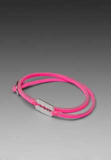 MCQ by Alexander McQueen Razor Mini Bracelet in Neon Pink/Silver at 