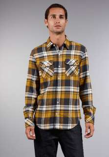 VINCE Plaid Flannel Shirt in Mustard  