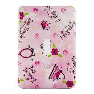   Girl 1 Gang Pink Toggle Switch Wall Plate 1820T 