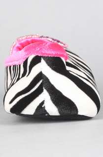 Betsey Johnson The Vicky Loves Velvet Ballet Slippers in White Zebra 