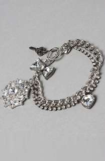 Betsey Johnson The Iconic Crystal Medallion Toggle Bracelet 