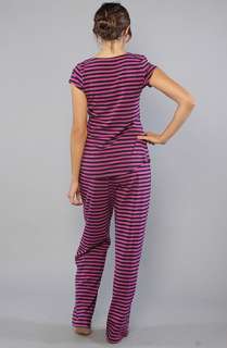 Betsey Johnson The Yarn Dyed Stretch Cotton PJ In Stripe Out Xanadu 