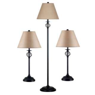 Kenroy Home Wasatch 2 Table and 1 Floor Black Lamp Set  DISCONTINUED 