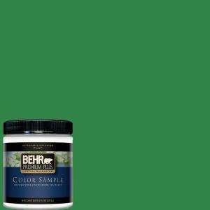 BEHR Premium Plus 8 oz. Green Grass Interior/Exterior Paint Tester 