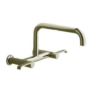 KOHLER Torq Wall Mount 2 Handle Low Arc Kitchen Faucet in Vibrant 