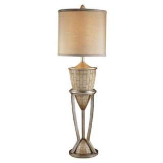   and Silver With Marble Glass Buffet Lamp 21024 