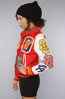 Joyrich The Tagged Letterman Jacket in Red and Cream  Karmaloop 