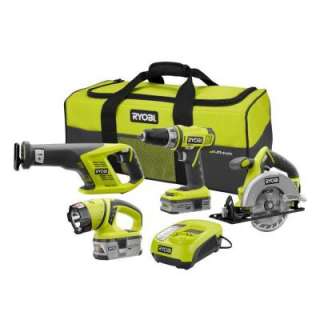Ryobi 18 Volt Lithium Combo With Compact Drill P845 