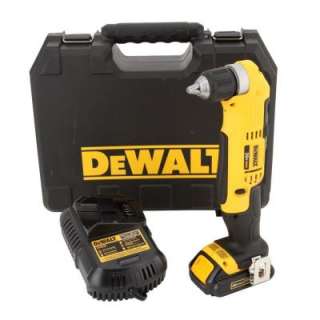 DEWALT 20 Volt 1.5 Ah Max Li Ion Compact Right Angle Drill Kit 