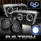 05 10 CHARGER DUAL HALO PROJECTOR BLACK HEAD LIGHTS+FULL LED FOG LAMPS 
