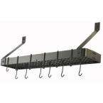    Oiled Bronze Wall Mount Bookshelf Pot Rack with Grid and 
