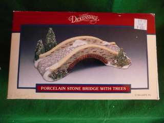   Christmas Collectibles Porcelain Stone Bridge With Trees 1994  