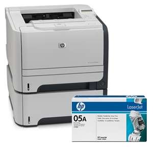 HP LaserJet P2055x Printer, HP 05A CE505A Black Toner Cartridge 