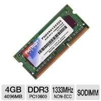 Click to view Patriot PSD34G13332S 4GB PC10600 DDR3 Laptop Memory 
