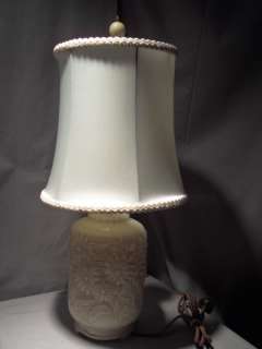Vintage Depression Era Reversed Painted Glass Lamp  
