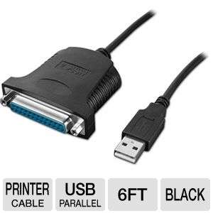 Ultra ULT40113 6ft/1.8m USB to DB25 (IEEE 1284) Female Parallel 