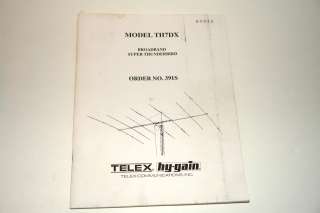 TELEX / HyGain TH7DX Super Thunderbird YAGI Manual   ORIGINAL   