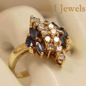 Sapphire and Diamond 14Kt Gold Estate Ring  