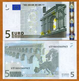 European Union, France, 5 Euro, P 8u, 2002, UNC  