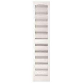 Builders Edge 15 In. X 67 In. Louvered Shutters Pair #001 White 
