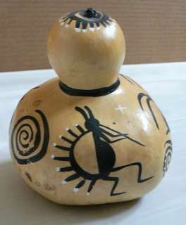 Vintage Hopi art C.J.Prophet Petroglyph hand painted Gourd  