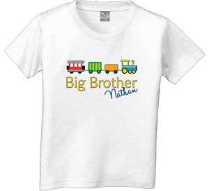 TRAIN WITH NAME PERSONALIZED BIG BROTHER T SHIRT  