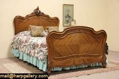 French Carved Queen Size1890 Antique Bed  