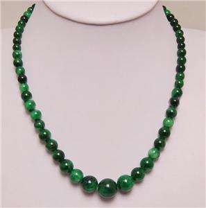 14mm Natural Emerald Round Beads gemstone Necklace 18  