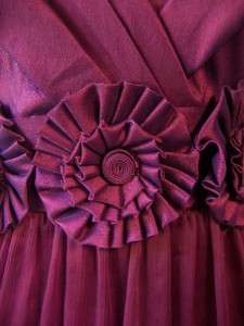   Purple Taffeta/Chiffon V Neck Formal Evening Gown Dress 14 NWT  