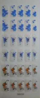 600 Glitter Nail Stickers flower butterfly heart  