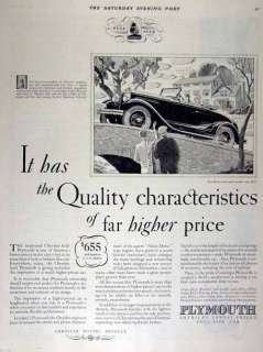This is an original, print advertising for Plymouth automobile .