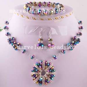 Colorful Crystal Necklace Bracelet Earring Cover H0261  