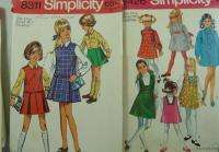 Vintage 1970s Simplicity Womens Ladies Girls Dress Patterns Retro 