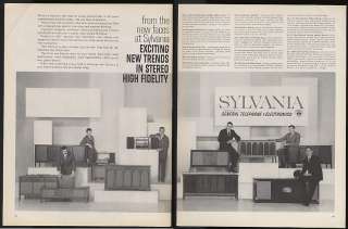 1963 GTE Sylvania High Fidelity Stereos 2 Page Ad  