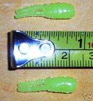 75 Flo Chartreuse Split Tail Beetle Grubs  100 Count  