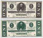 Confederate States of America   movie prop $1 bill serial #82283 large 
