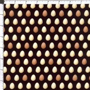 White & Brown EGGS Timeless Treasures Fabric 1yd lots  