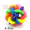 Pet Dog Cat Rainbow Color Rubber Bell Ball Toy 6.5cm  