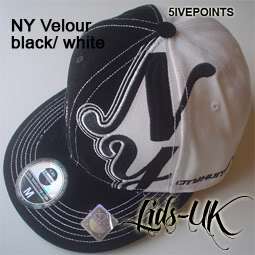 BRAND NEW NY LA FITTED FLAT PEAK DESIGN HAT CAP BLACK +  