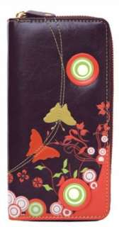 Retro Flower Brieftasche mit Rundherum Reißverschluss  