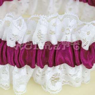 PCs Wedding Bridal Lace Bow Garter Tossing Set Claret  