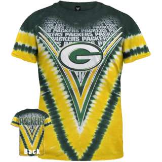 Green Bay Packers   Logo V Dye Tie Dye T  
