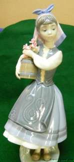   1983 Deco Porcelain Figurine German Girl w/Flower Basket Mint  